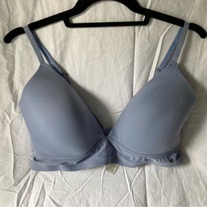 LUCKY BRAND Wireless Bra 38C Lounge gray/blue Lightly Lined Comfort Adjustable